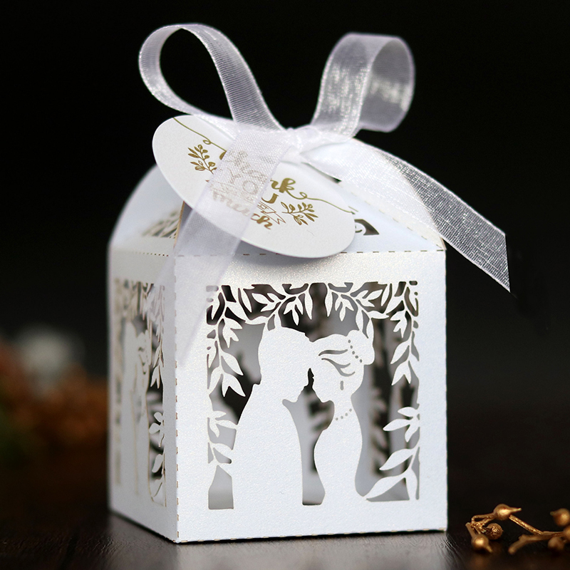 Event Party Box - 50pcs Laser Cut Lovers Paper Candy