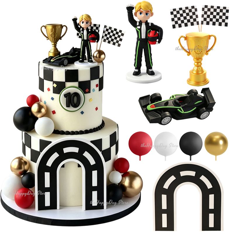 Eve Party - 26-1Pcs Racing Car Cake Decorations Race