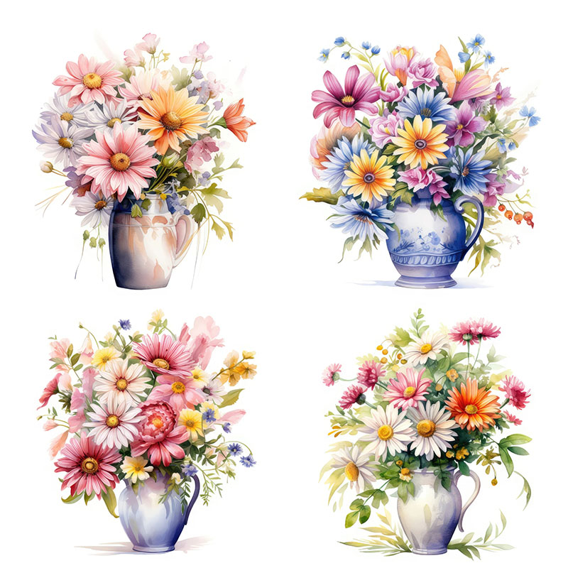 Flower Wall Panel - C51# Minimalist flowers Wall Sticker Bathroom