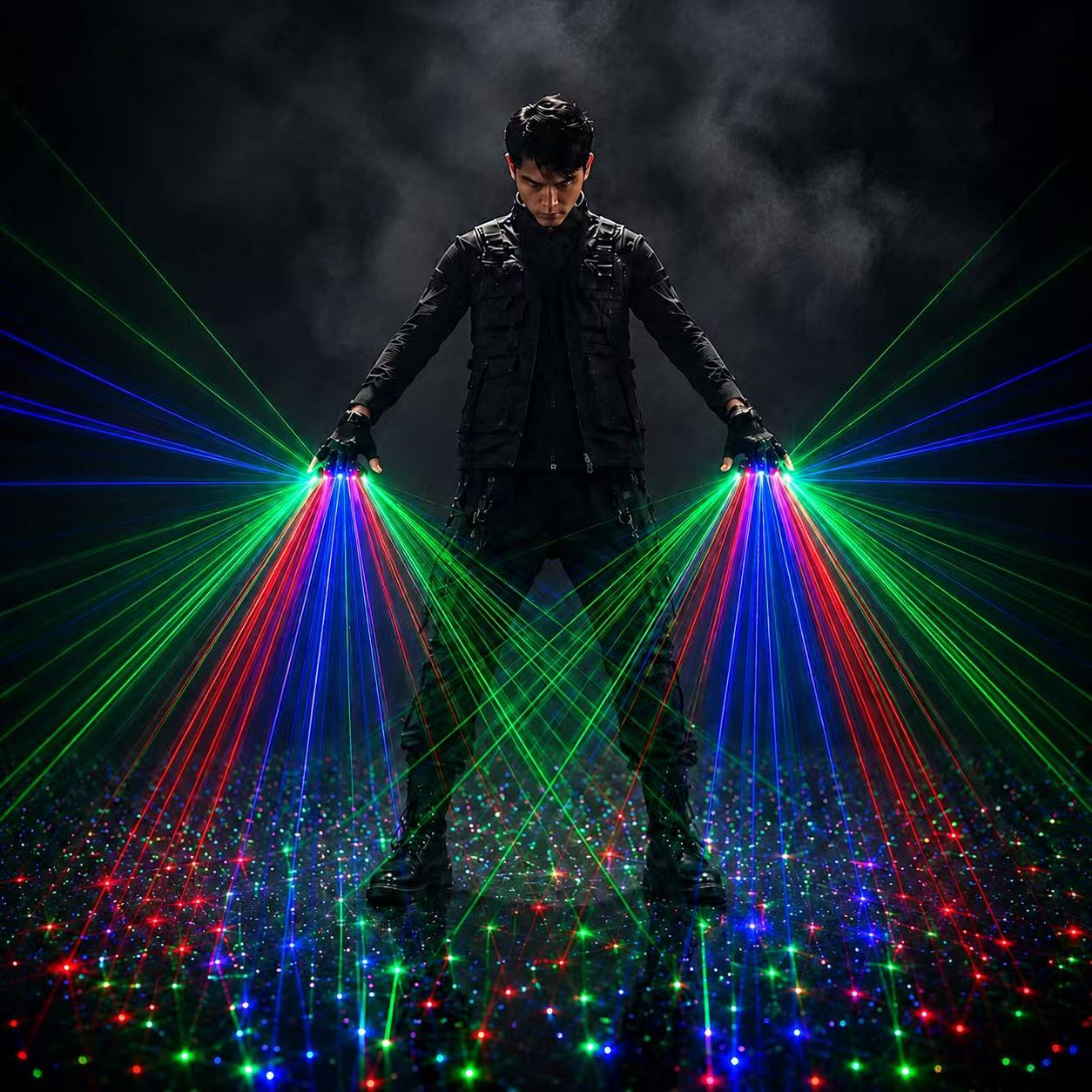 Event Party Dj - RGB Laser Gloves Rechargeable Red Green