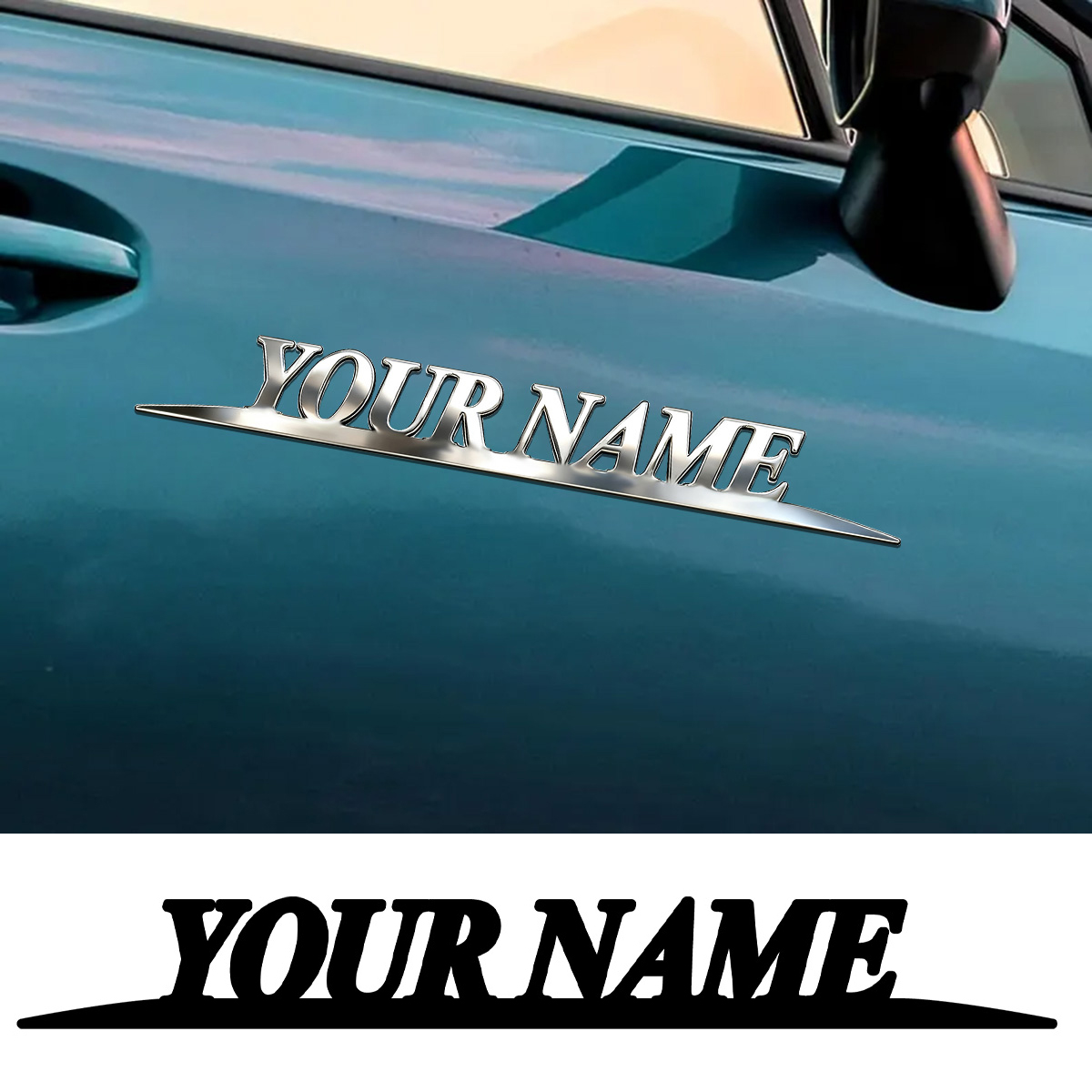 Event Suppliers - Metal Trendy YOUR NAME Stickers Custom