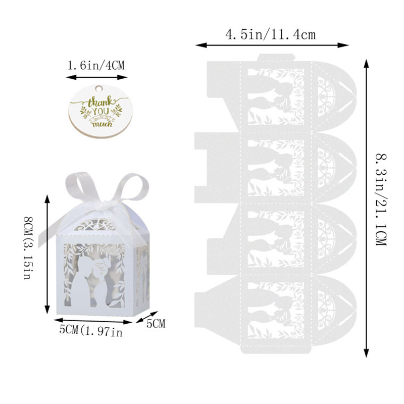 50pcs Laser Cut Lovers Paper C - Event Party Box recension och pris