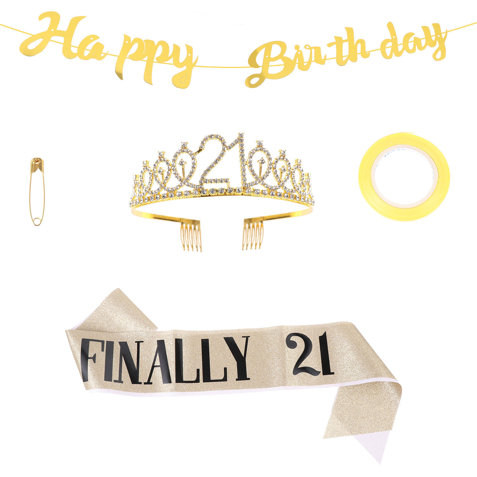 1Set Birthday Crown Sash Banne - Birthday Sash Glitter recension och pris