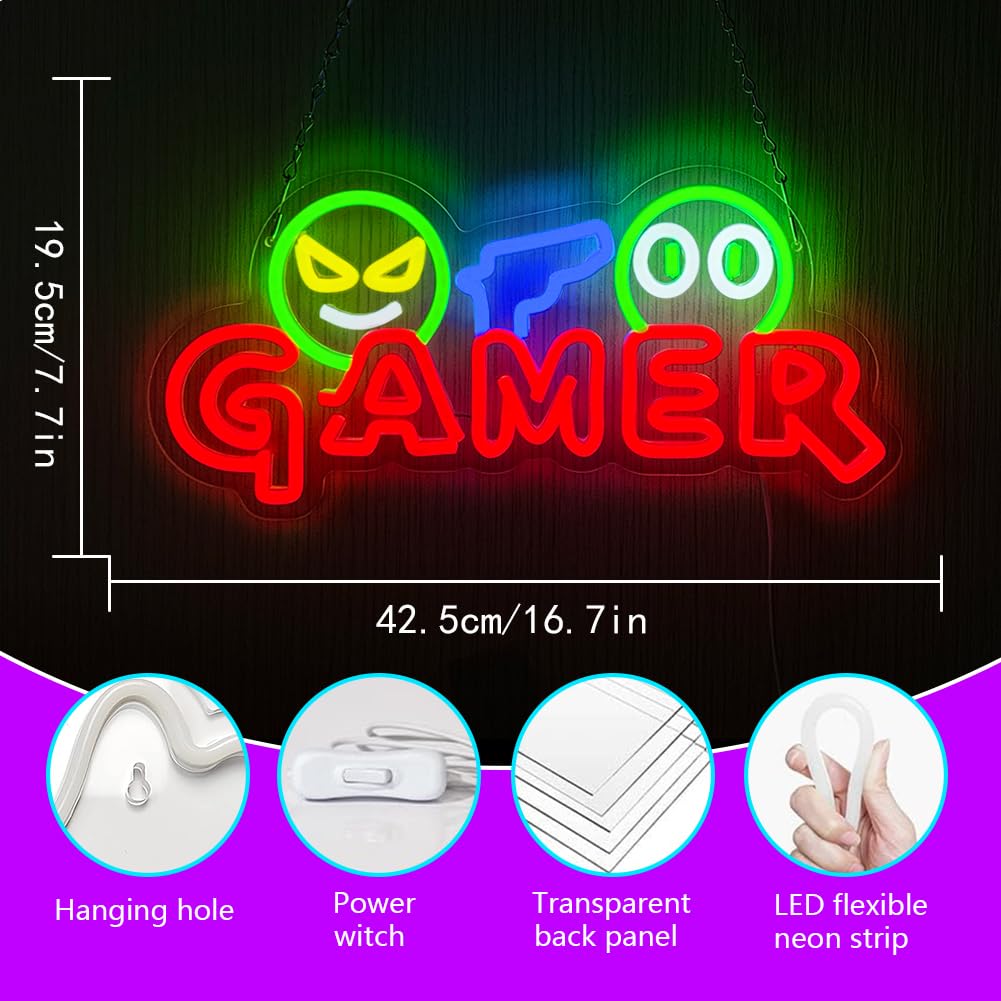 Gamer Neon Sign LED Wall Light - Neon Sign Party recension och pris