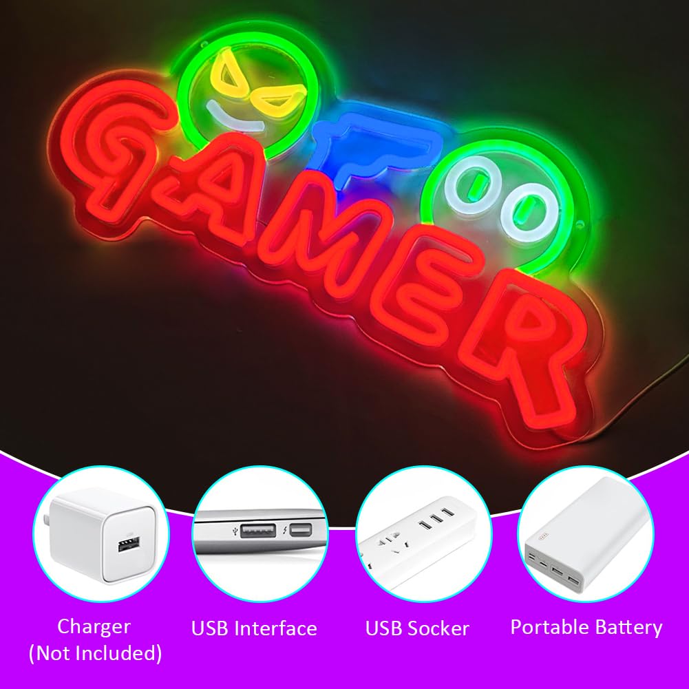 Gamer Neon Sign LED Wall Light - Neon Sign Party recension och pris
