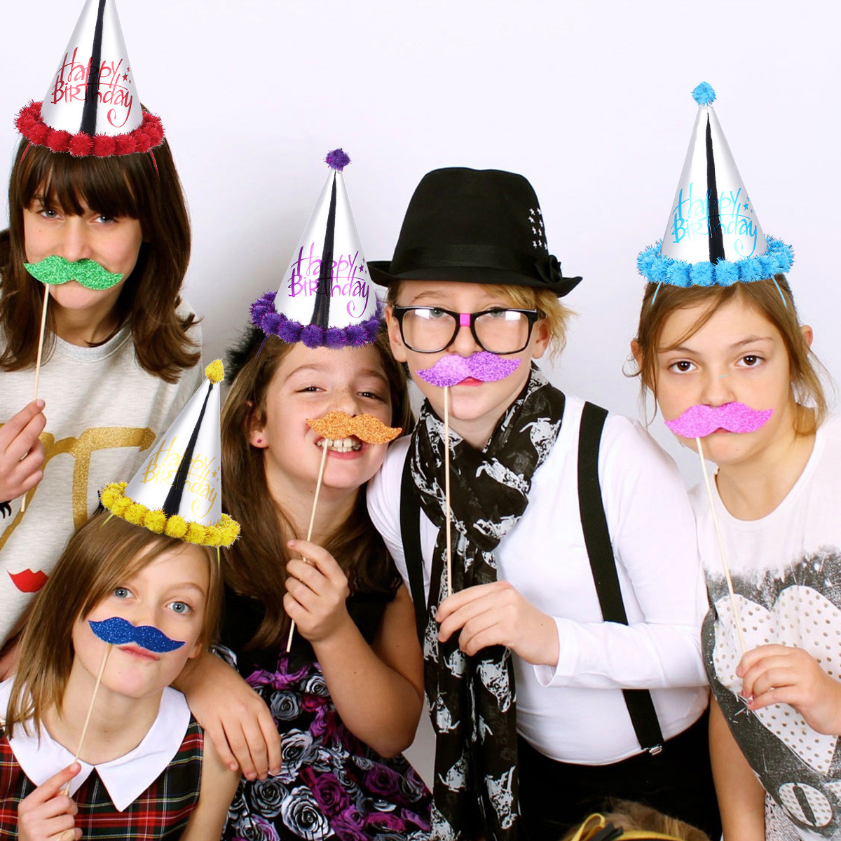 5Pcs Laser Paper Birthday Hats - Party Hat Cone recension och pris