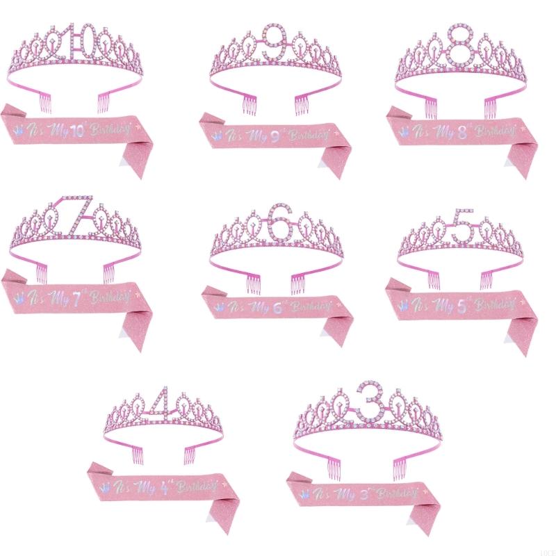 Glittering Pink Birthday Tiara - Birthday Sash Glitter recension och pris