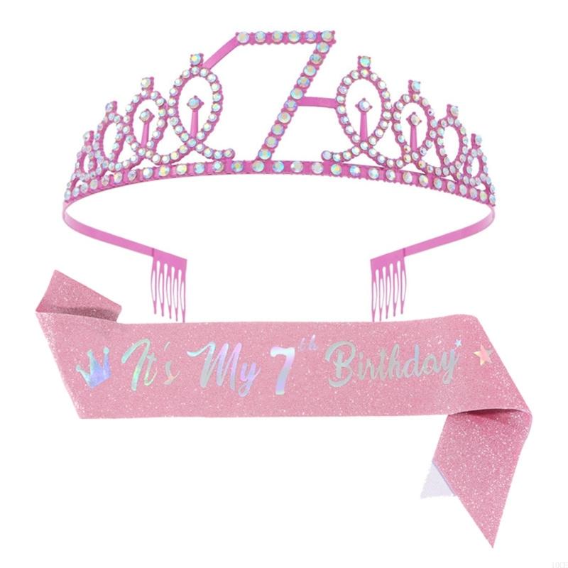 Glittering Pink Birthday Tiara - Birthday Sash Glitter recension och pris