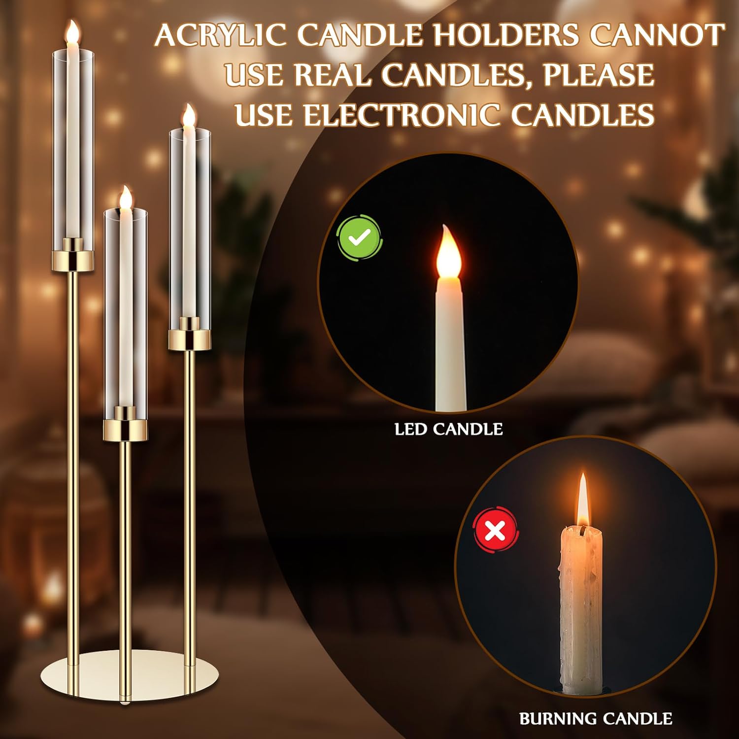 1 Set Acrylic Candelabra Cente - Centerpiece Stick recension och pris