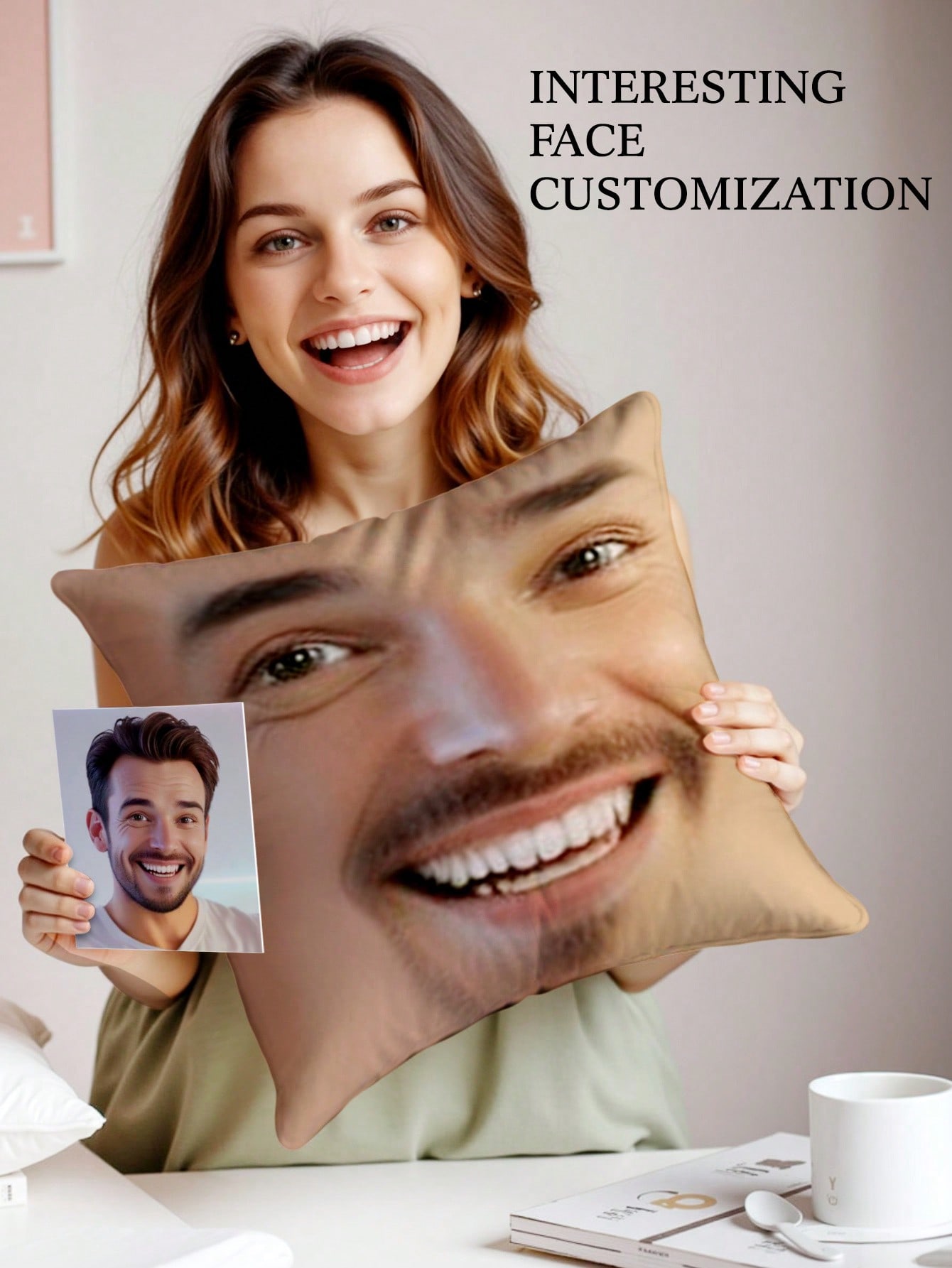 1pc Custom Face Square Pillow  - Eve Party recension och pris