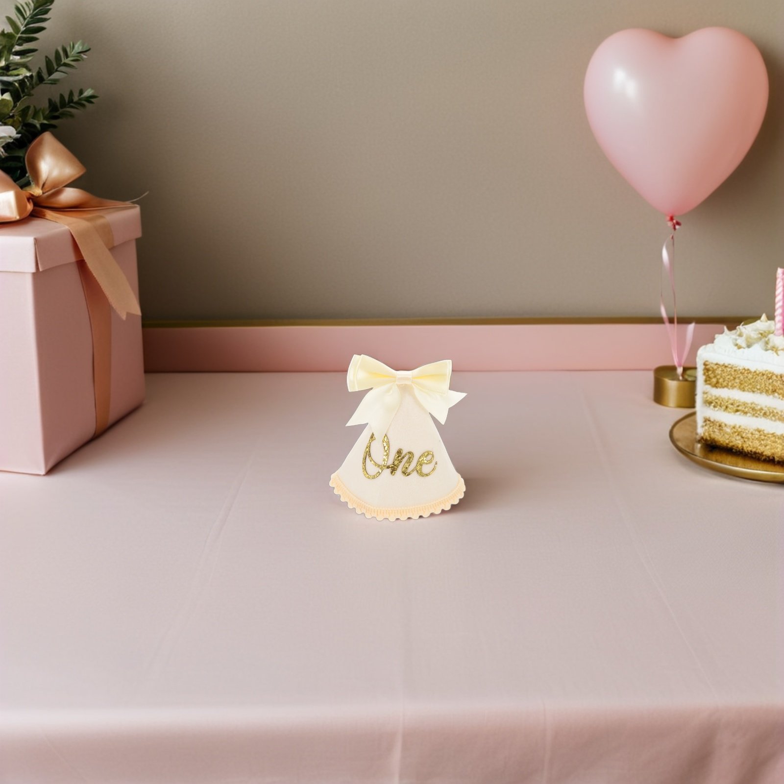 First Birthday Hat Bow Baby Cr - Party Hat Cone recension och pris