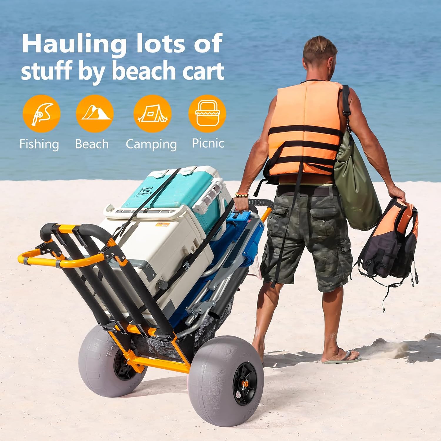 Bonnlo Beach Fishing Cart, Bea - Balloon Pump Hand recension och pris