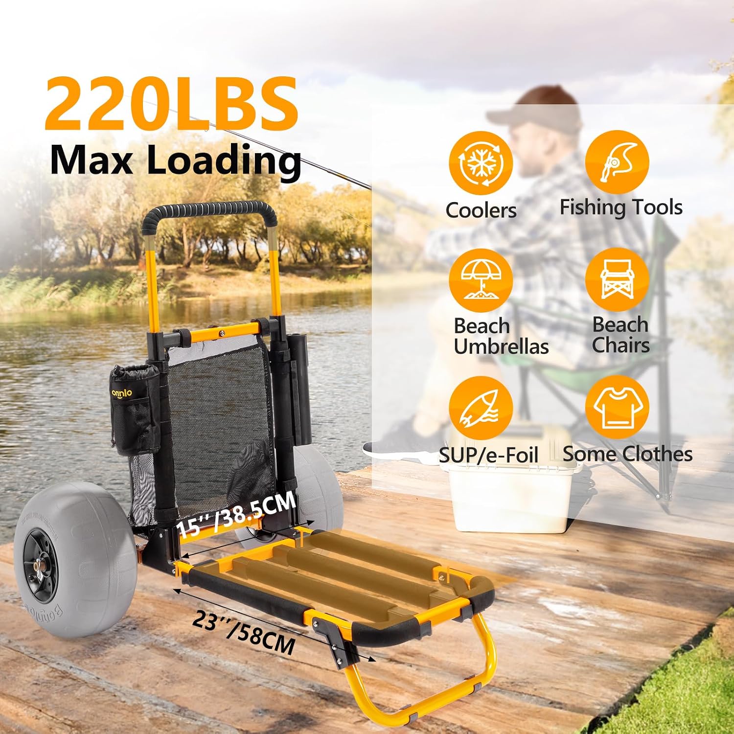 Bonnlo Beach Fishing Cart, Bea - Balloon Pump Hand recension och pris