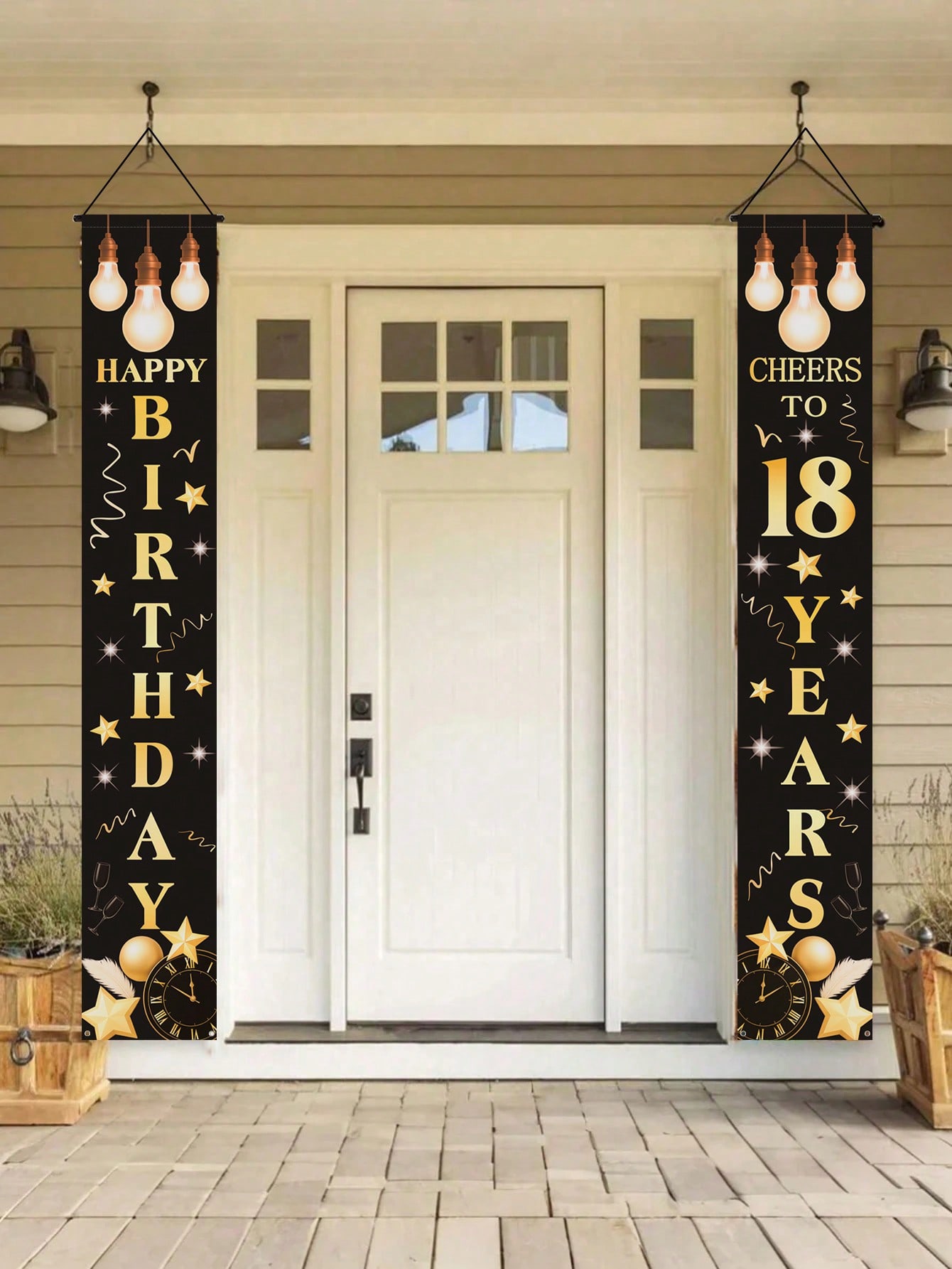 1 Pair of 18Th Birthday Celebr - Party Banner Gold recension och pris