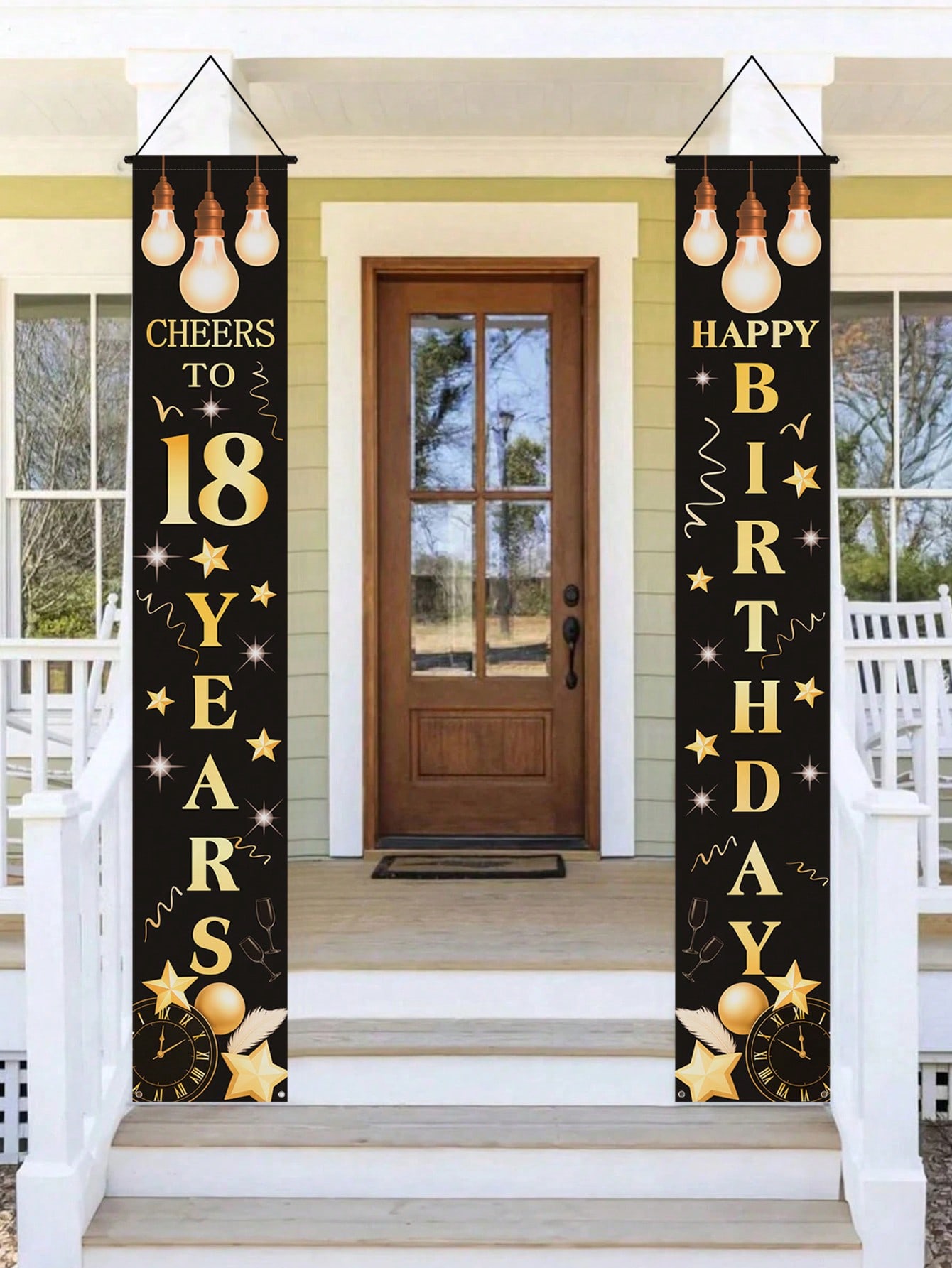 1 Pair of 18Th Birthday Celebr - Party Banner Gold recension och pris