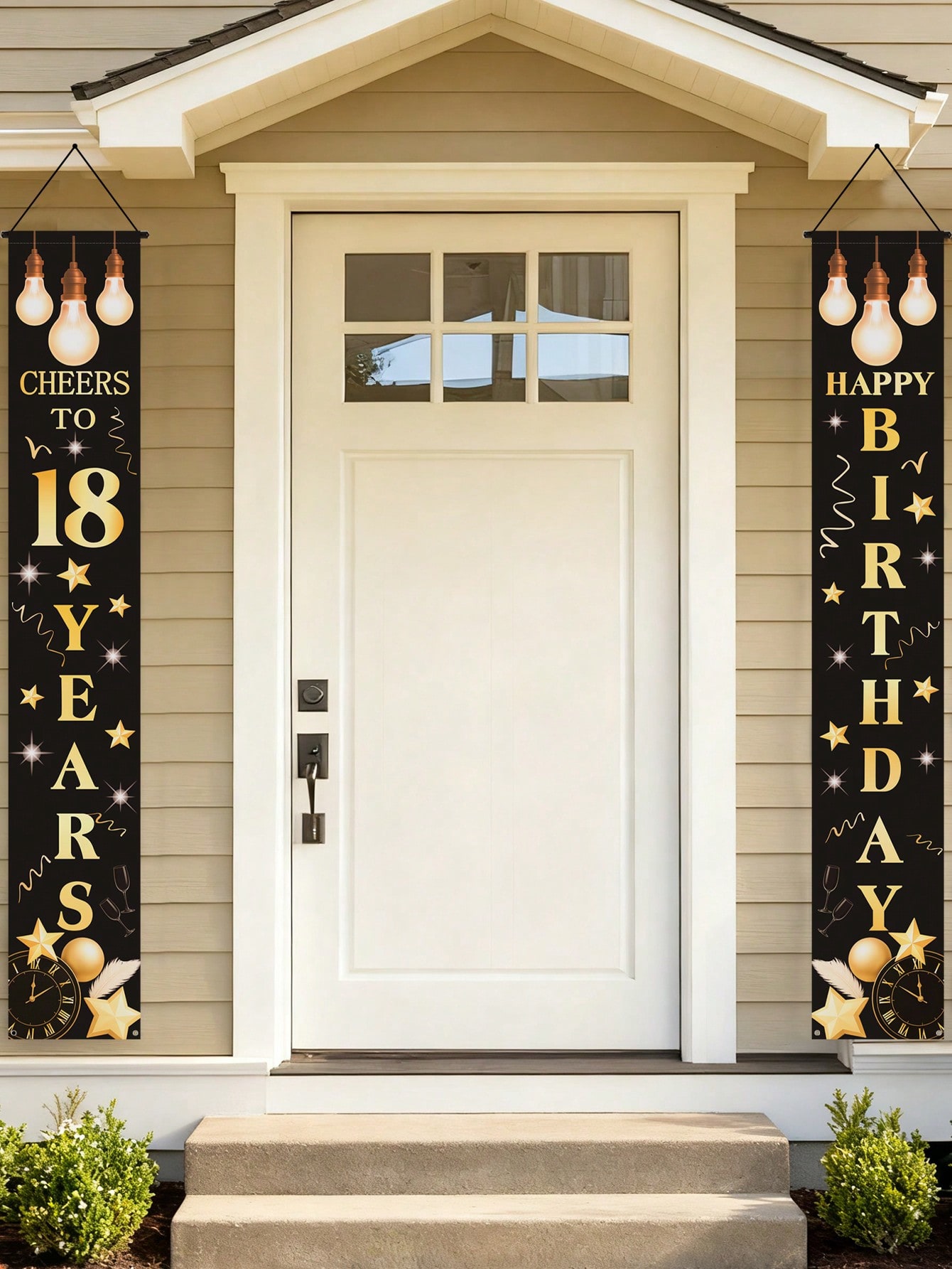 1 Pair of 18Th Birthday Celebr - Party Banner Gold recension och pris