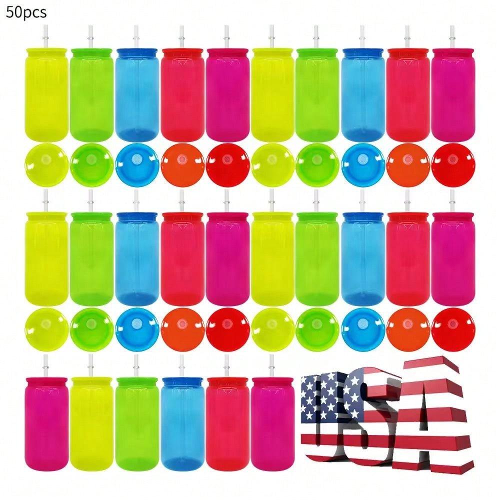 50pcs US Warehouse 16oz Neon F - Plastic Cup 50Pcs recension och pris