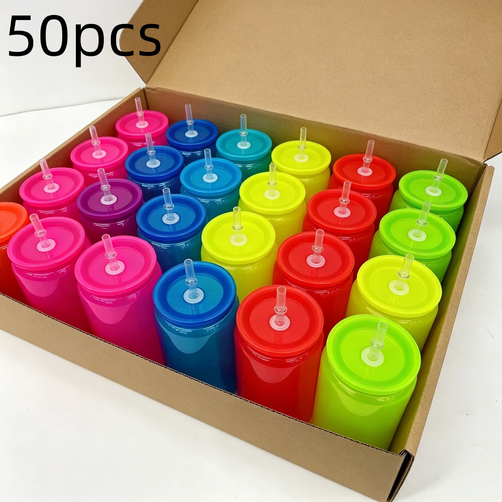 50pcs US Warehouse 16oz Neon F - Plastic Cup 50Pcs recension och pris
