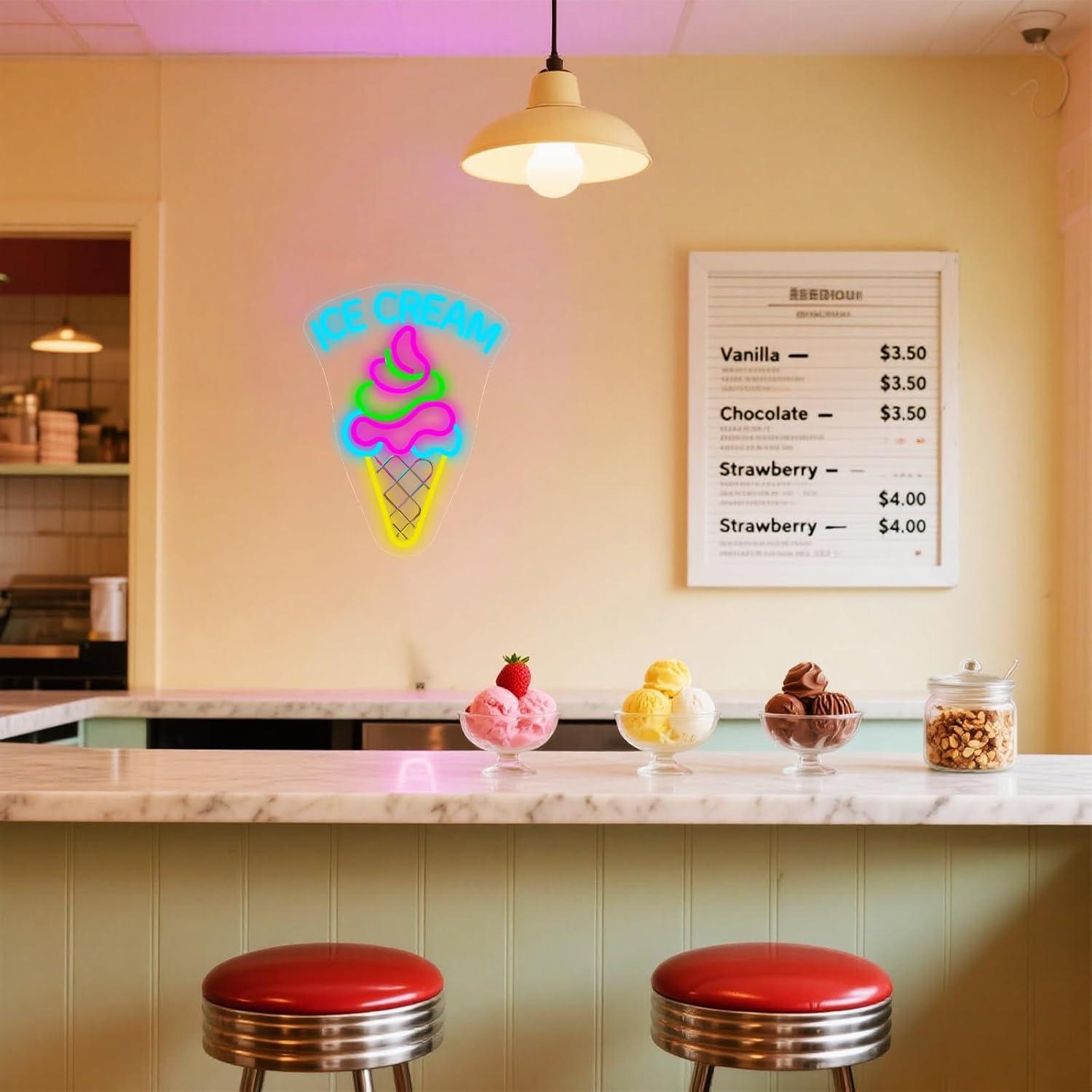 Ice Cream Neon Sign Dimmable D - Neon Sign Party recension och pris