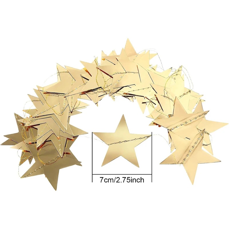 Gold Glitter Star Garland Bann - Party Banner Gold recension och pris