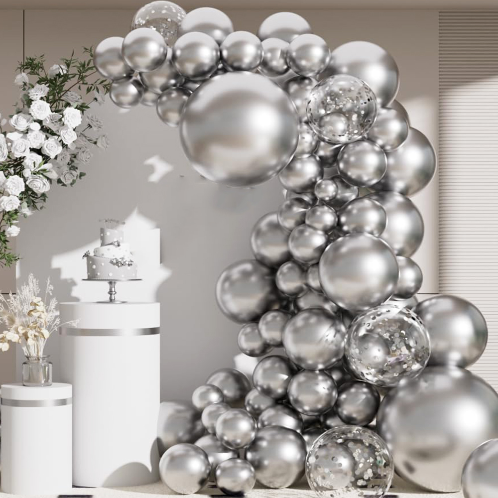 68Pcs Metallic Silver Balloons - Balloon Arch Kit recension och pris