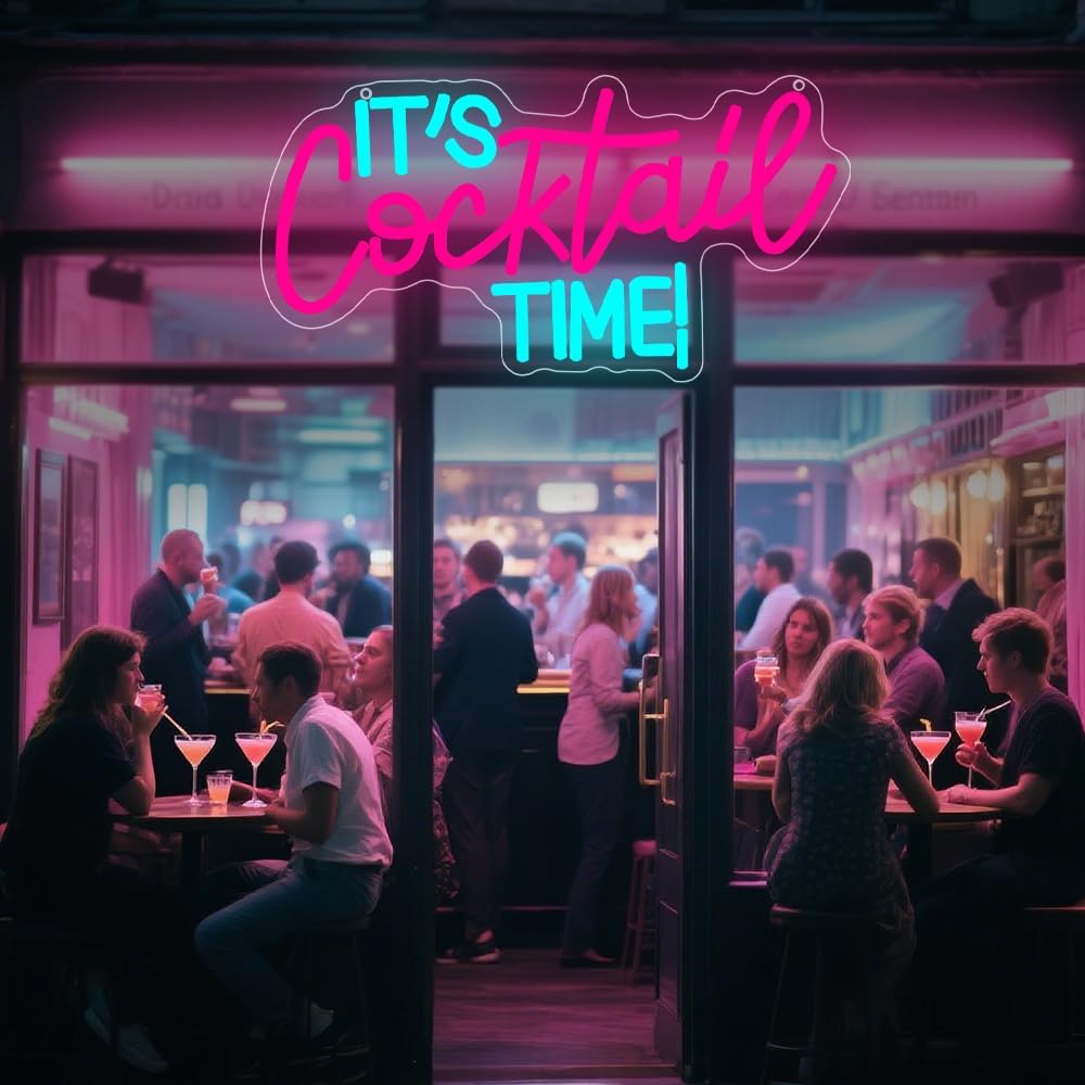 Cocktails Neon Sign USB Powere - Neon Sign Party recension och pris
