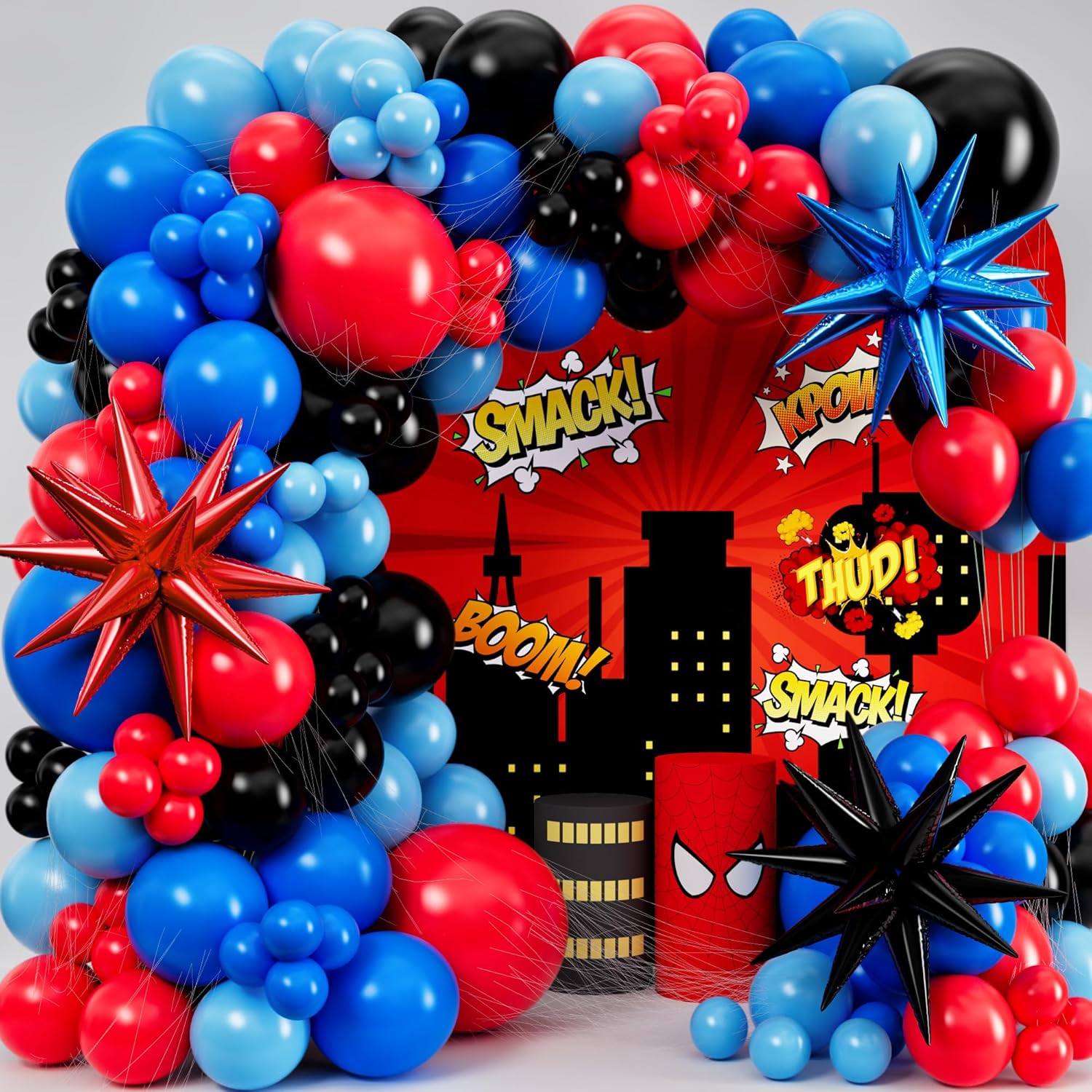 Black Red Blue Latex Balloons  - Balloon Arch Kit recension och pris