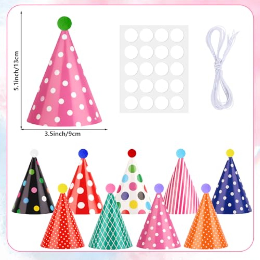 10 PCS Colorful Mini Party Hat - Party Hat Cone recension och pris