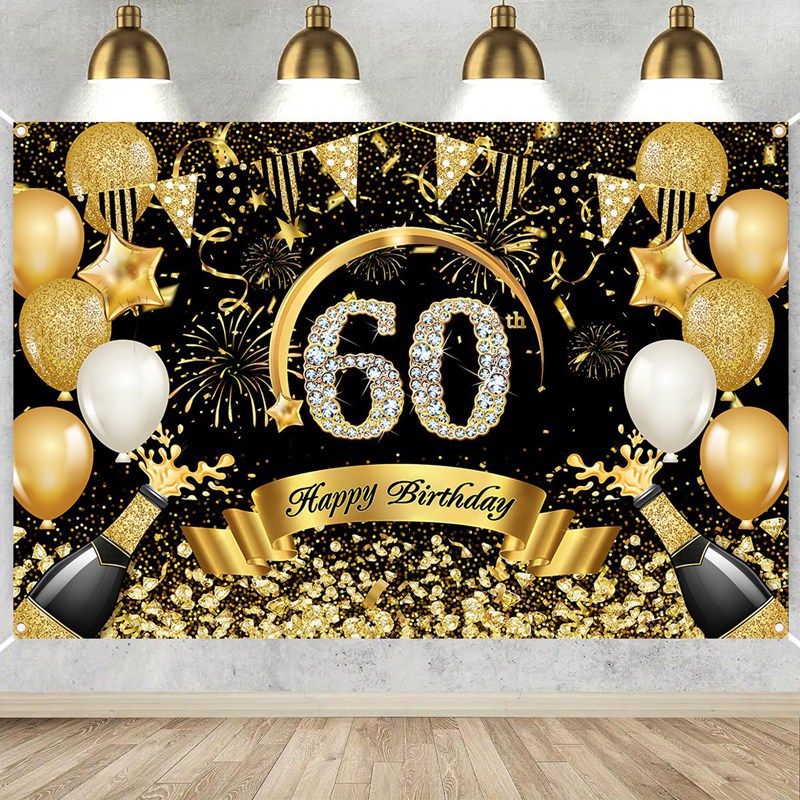 Happy 30th 40th 50th Birthday  - Party Banner Gold recension och pris