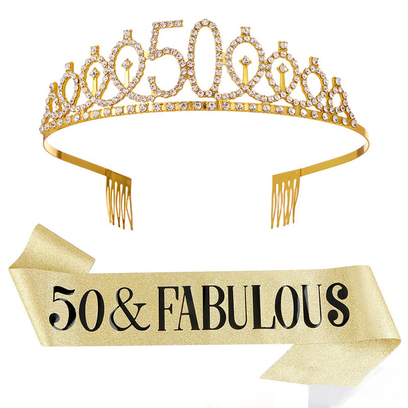 30- 50th  Birthday Anniversary - Birthday Sash Glitter recension och pris