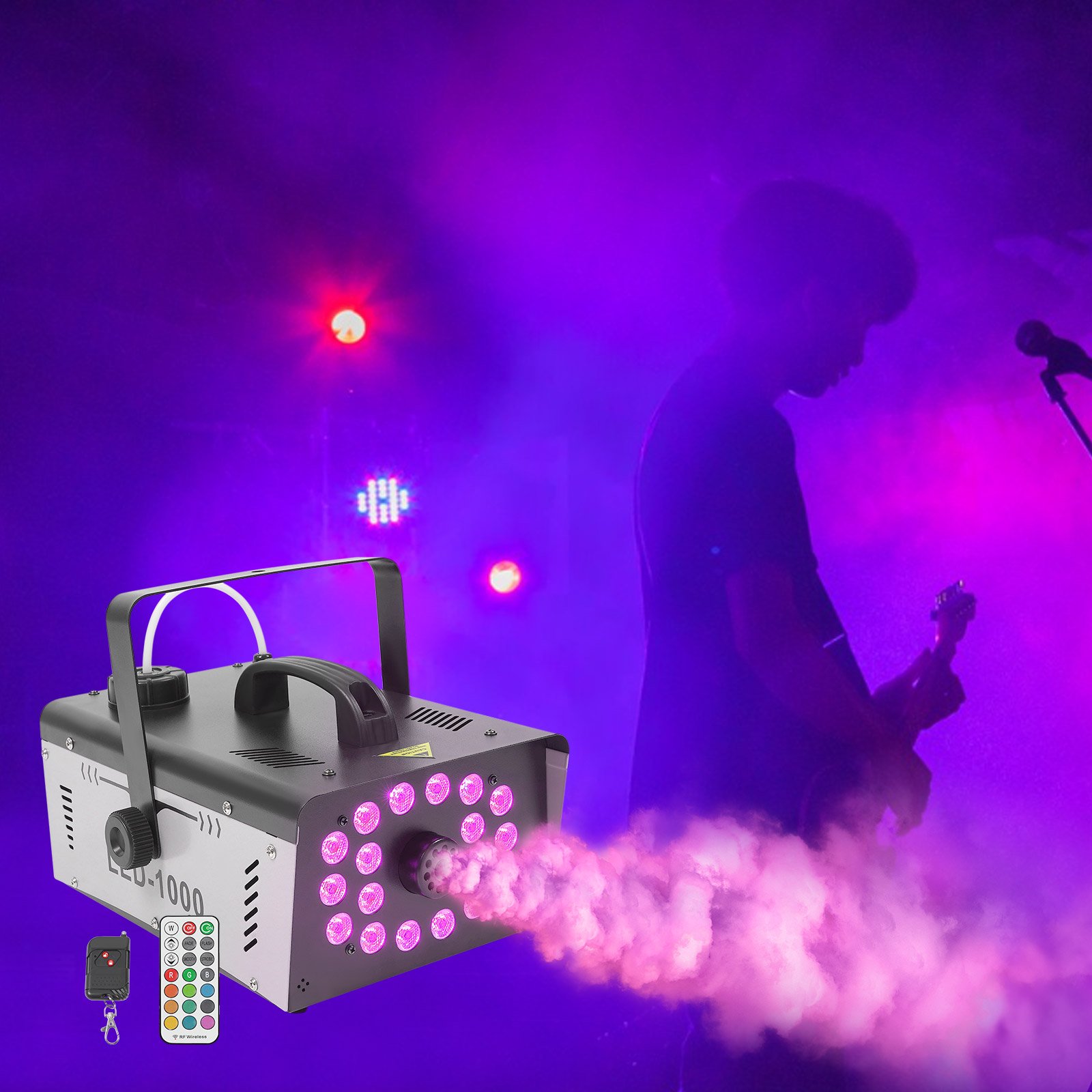 Smoke Machine 1000W 18 LED Sta - Event Party Dj recension och pris