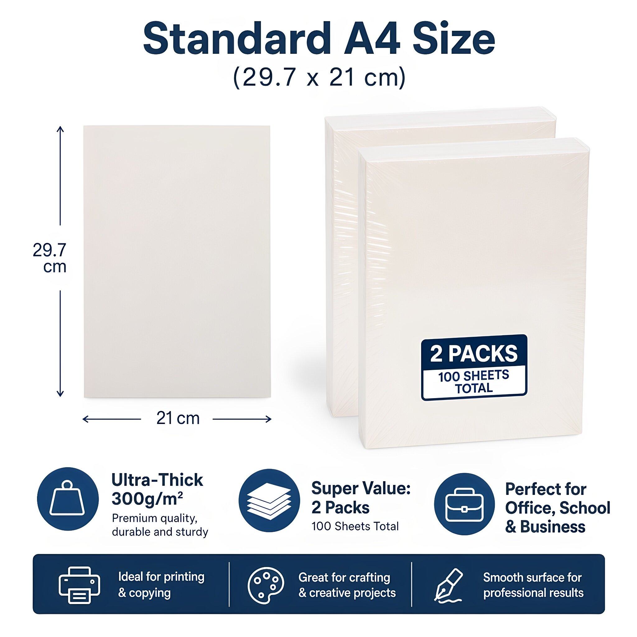100Pcs A4 Ivory Cream Cardstoc - Papercraft Supply Invitation recension och pris