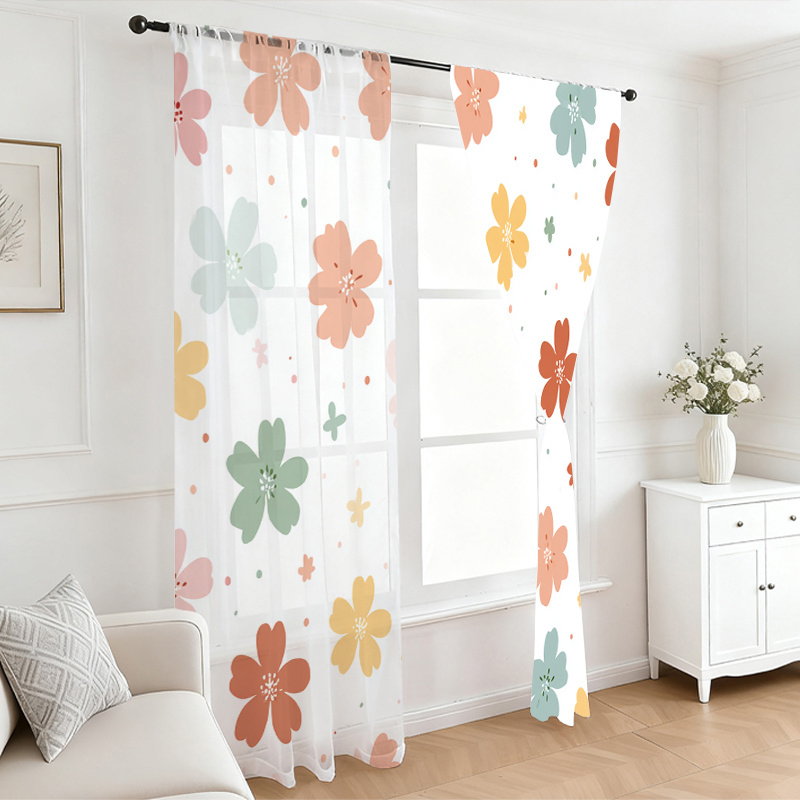 2PCS Digital Printing Sheer Cu - Flower Wall Panel recension och pris
