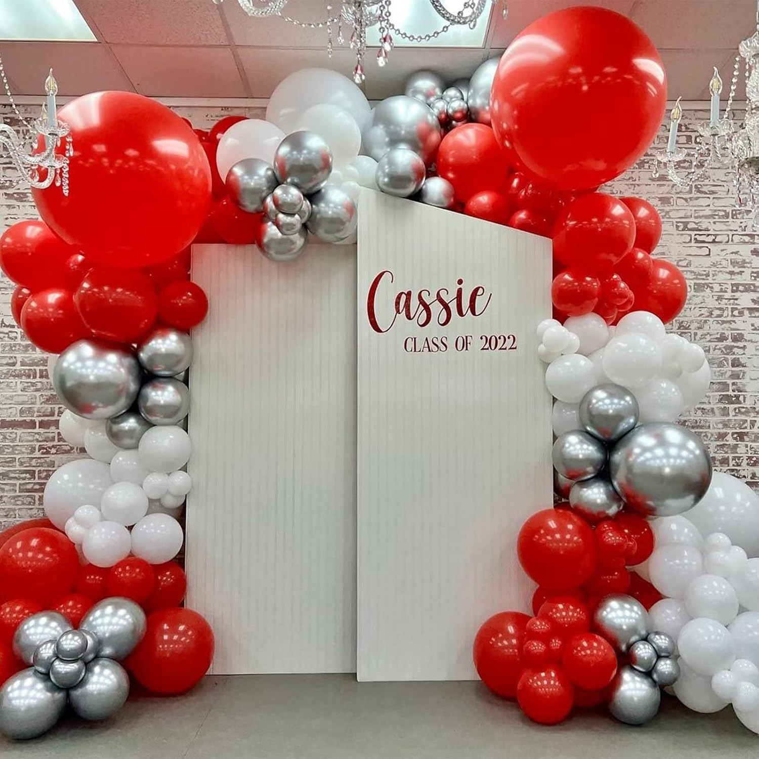 100Pcs Red and White Balloon G - Balloon Arch Kit recension och pris