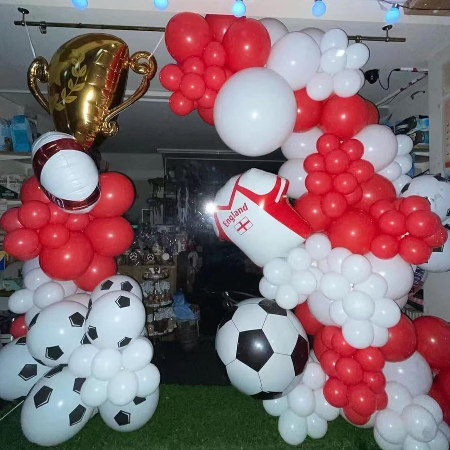 100Pcs Red and White Balloon G - Balloon Arch Kit recension och pris