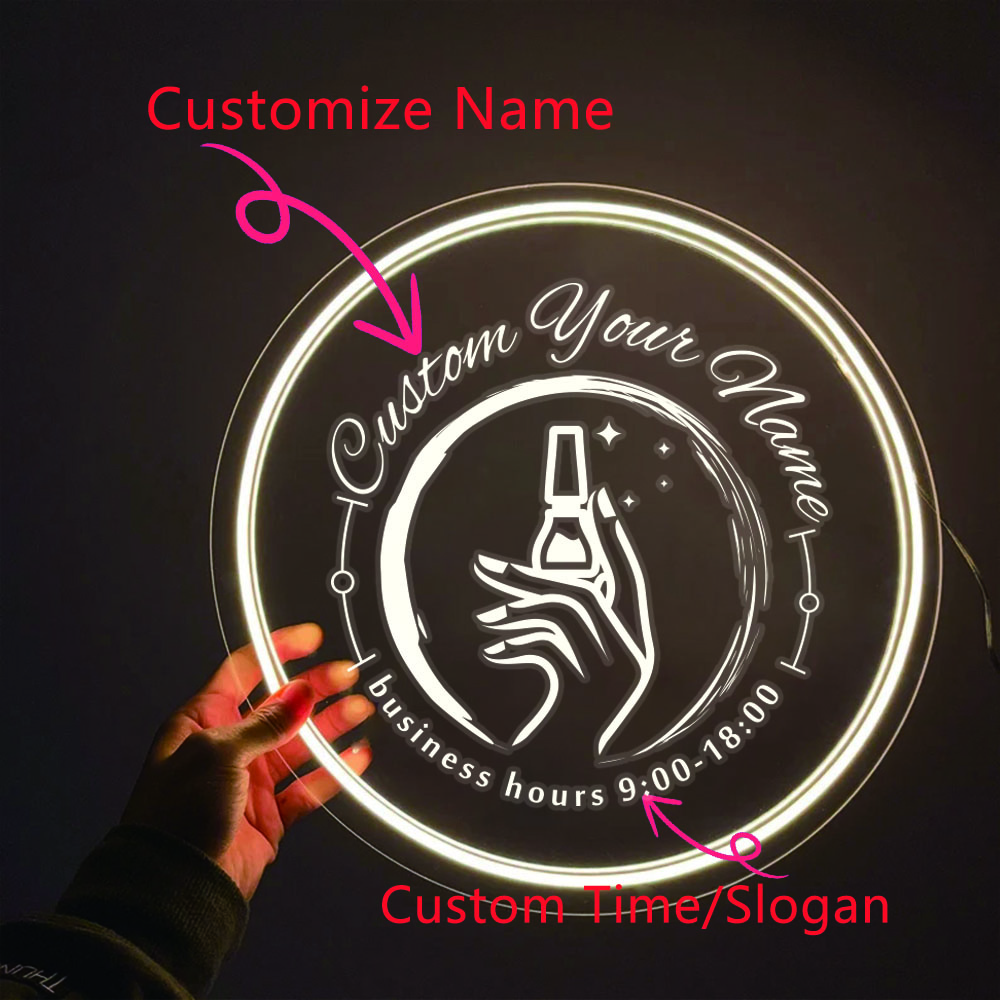 1PC Round Shape Nail Art Theme - Neon Sign Party recension och pris
