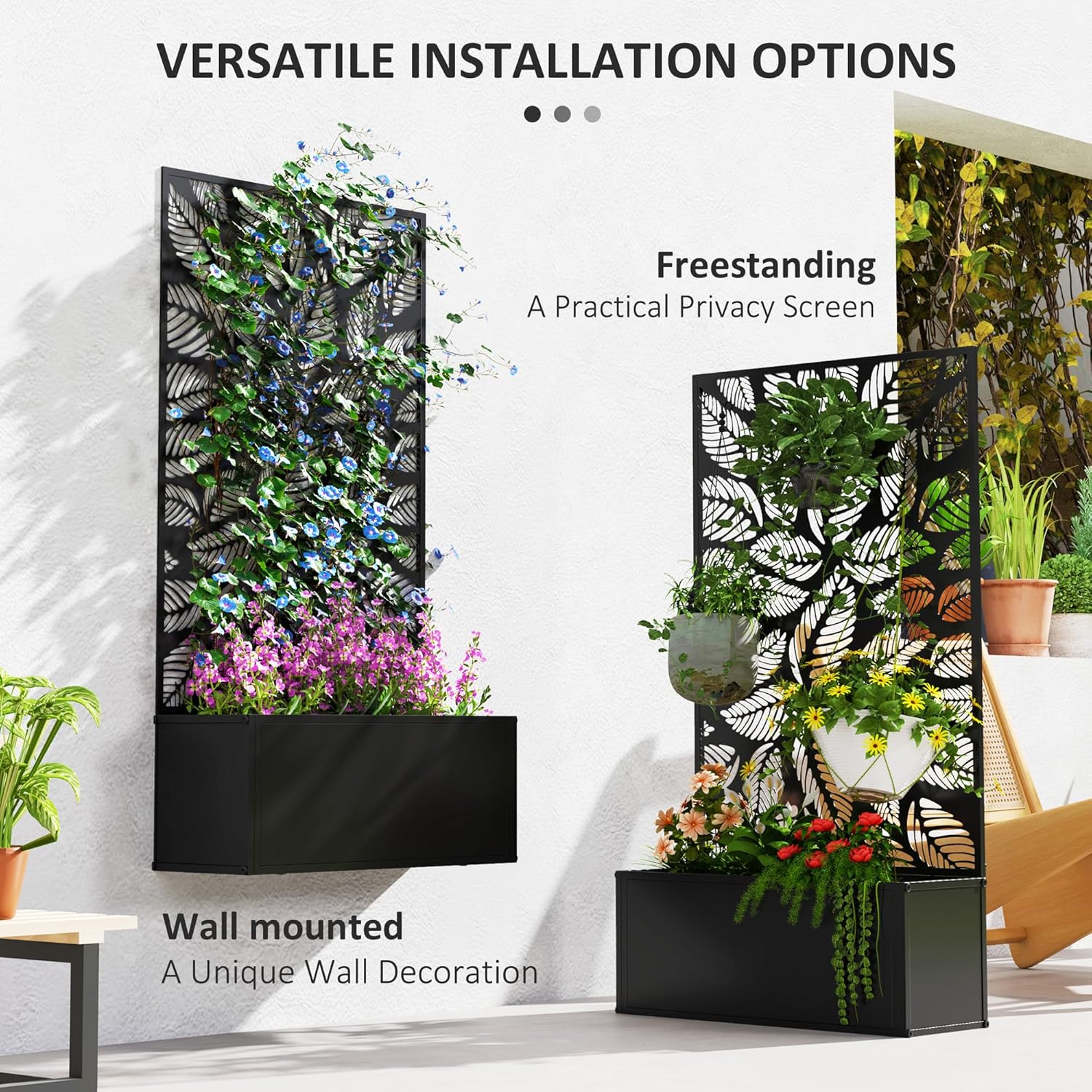 Metal Raised Garden Bed with T - Flower Wall Panel recension och pris