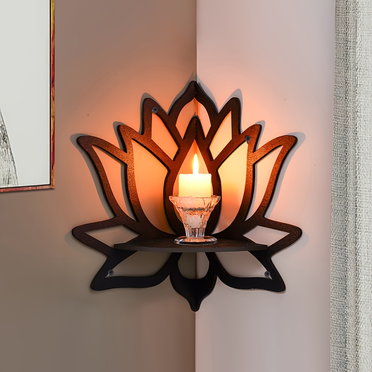 Lotus Corner Floating Shelf, H - Flower Wall Panel recension och pris