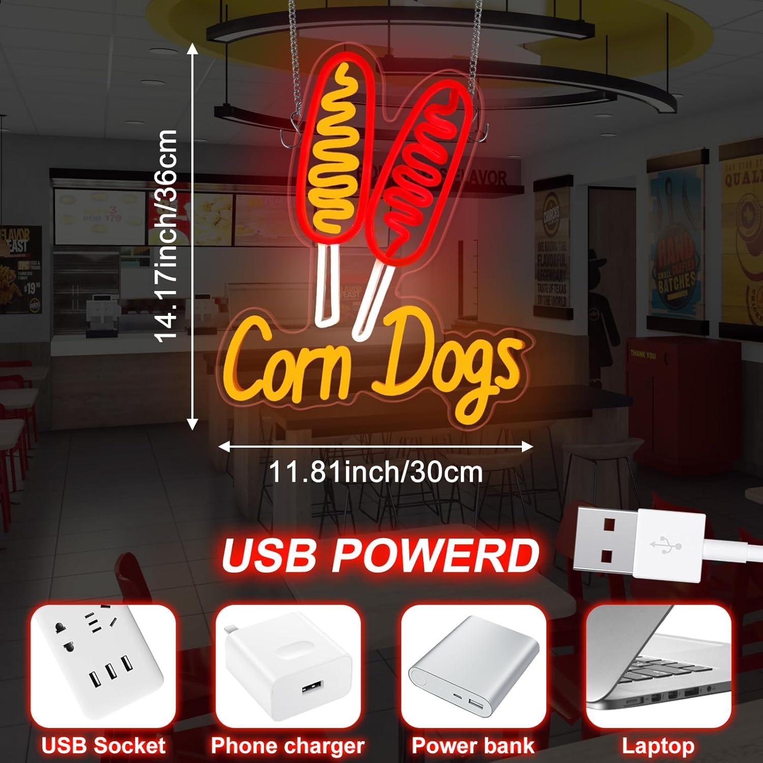 Corn Dog Neon Sign Snack USB D - Neon Sign Party recension och pris