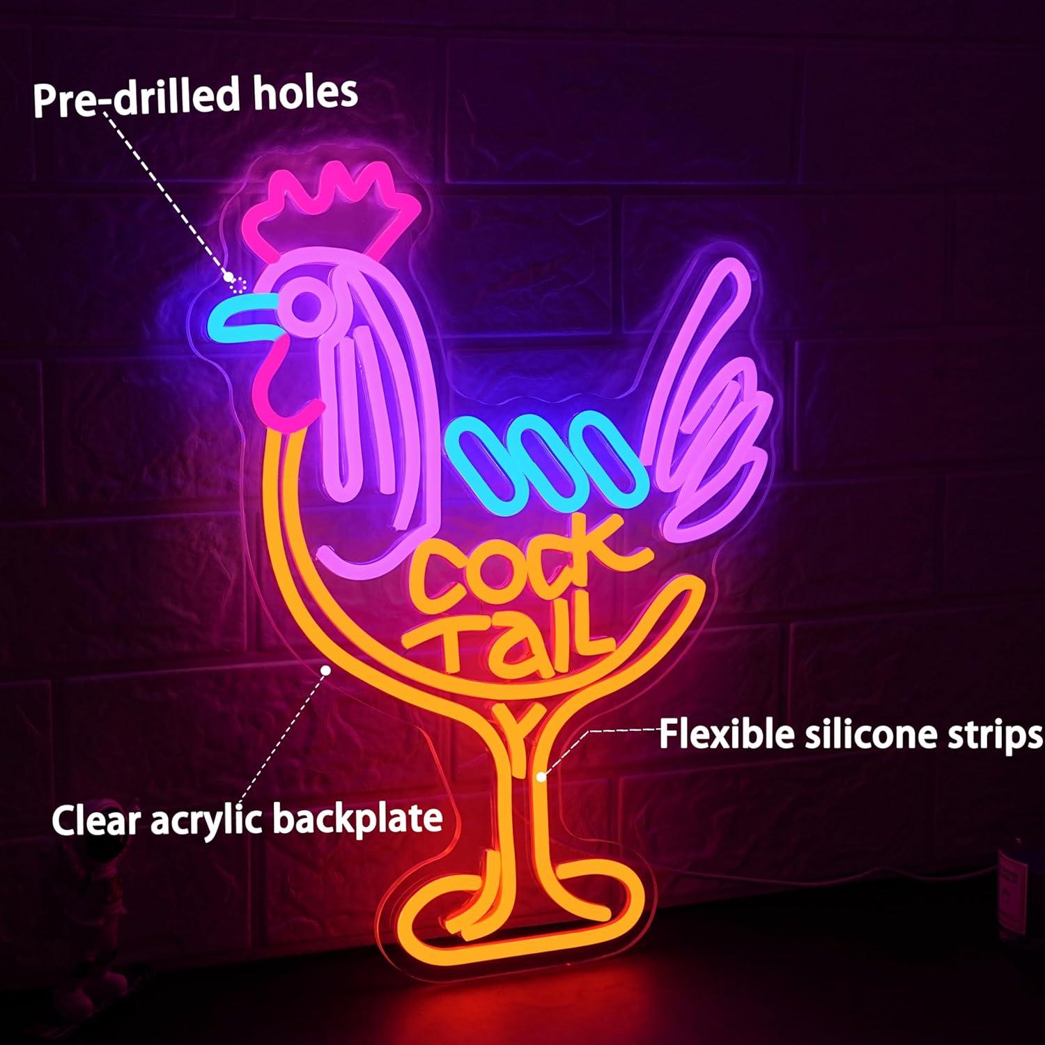 Cocktail Neon Sign USB Dimmabl - Neon Sign Party recension och pris