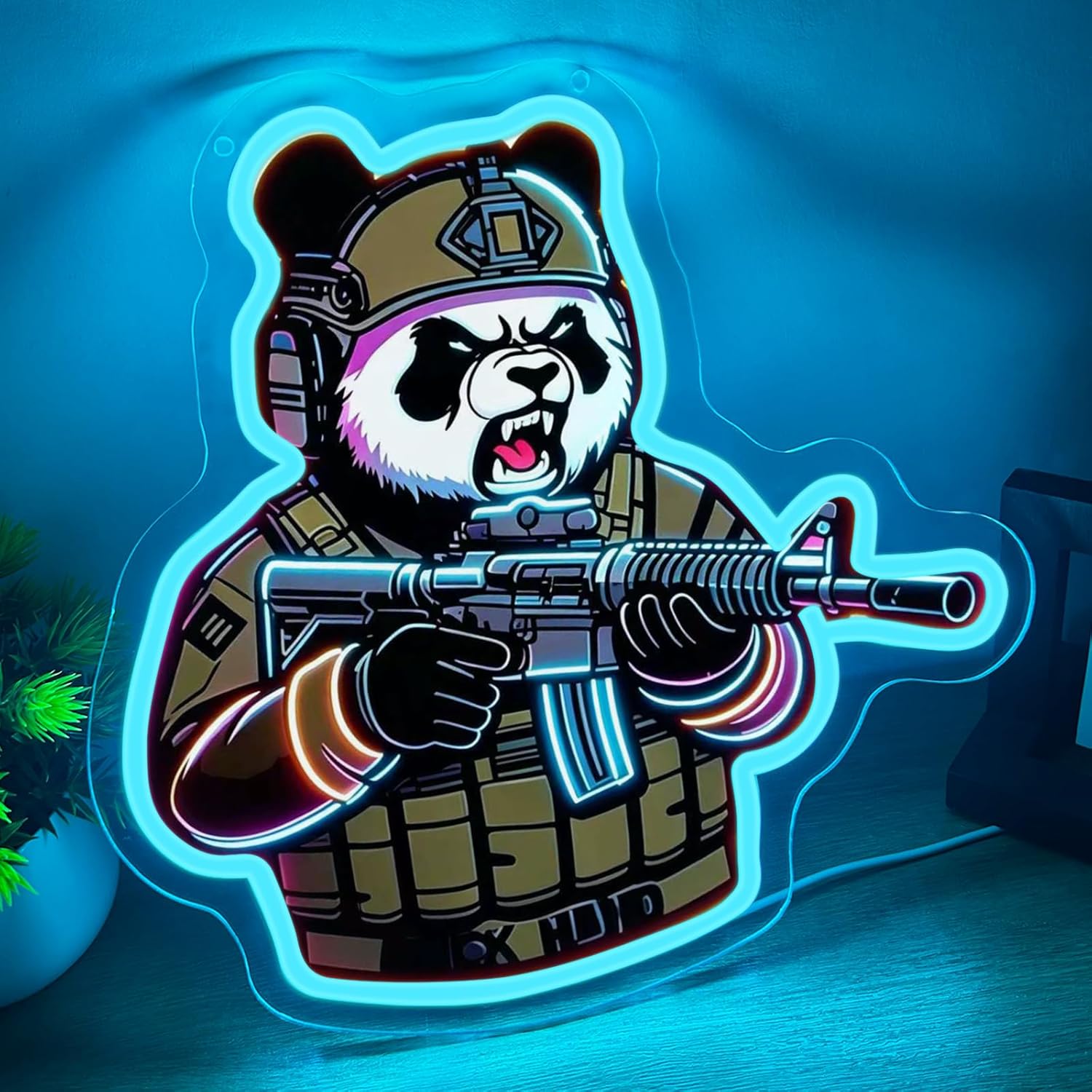 Tactical Panda Neon Sign USB P - Neon Sign Party recension och pris