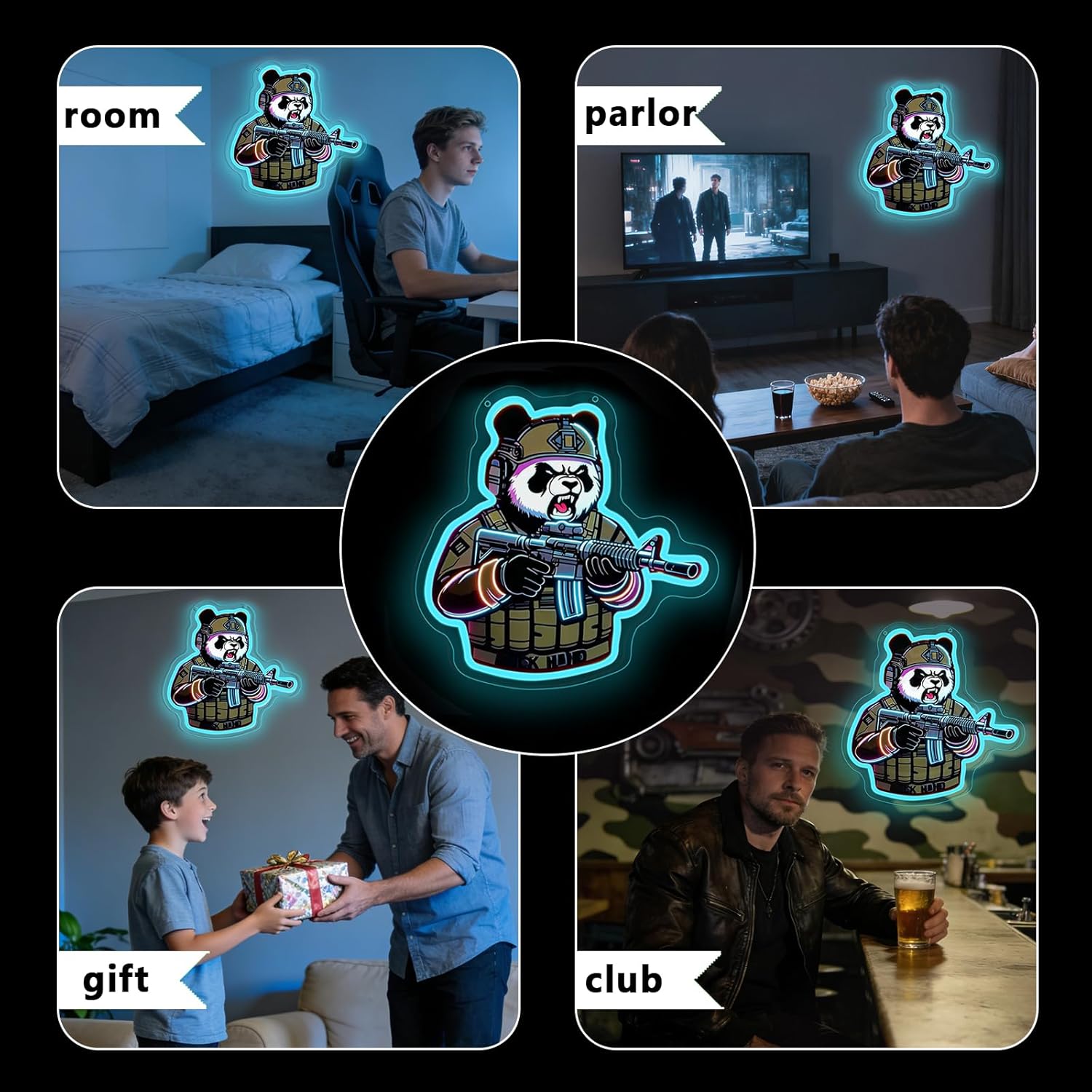 Tactical Panda Neon Sign USB P - Neon Sign Party recension och pris