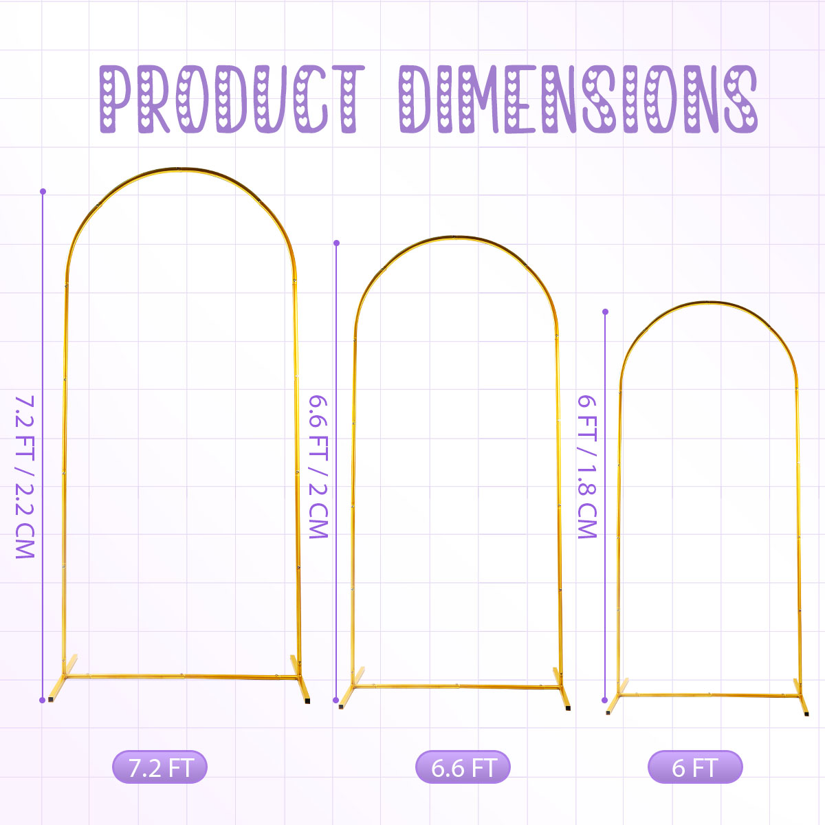 3Pack Golden Metal Arch Kits,  - Balloon Arch Kit recension och pris
