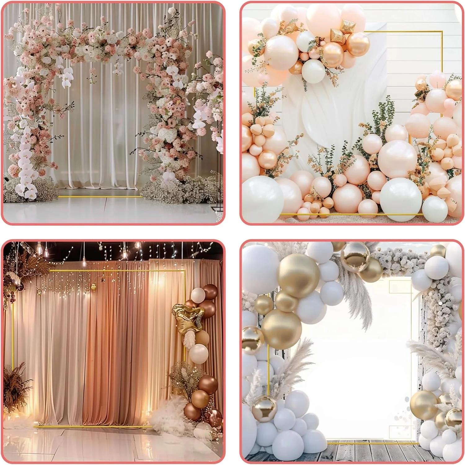 Gold Wedding Arches Square Bac - Balloon Arch Kit recension och pris